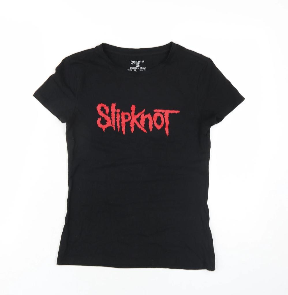 Slipknot Womens Black Cotton Basic T-Shirt Size XS Round Neck