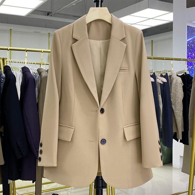 Black Small Suit Women's Jacket Autumn Casual Loose Design Sense Temperament Commuter Small Suit Jacket