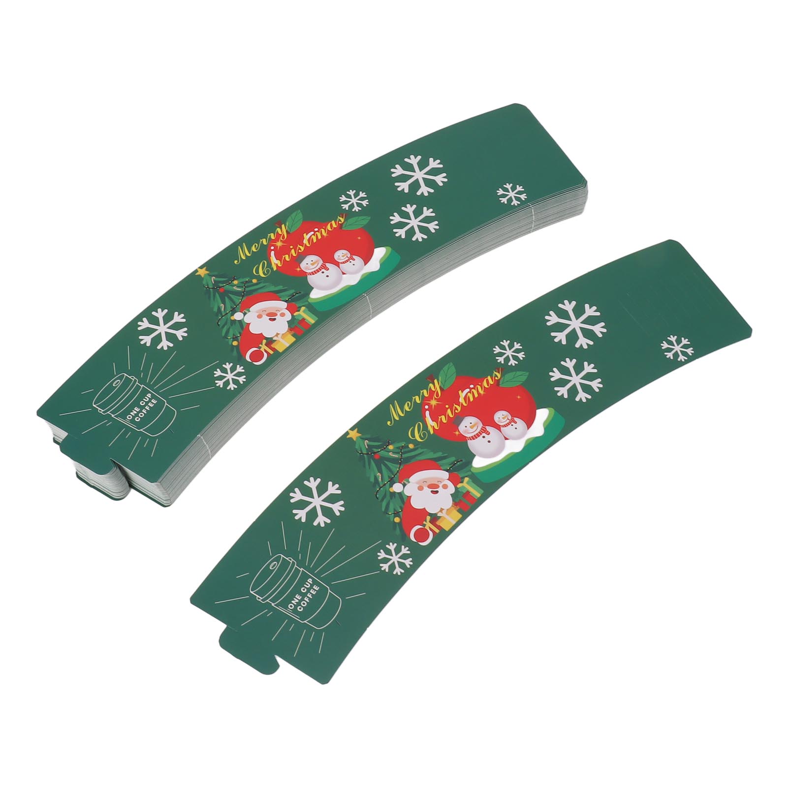 

50PCS Coffee Cup Sleeves Disposable Paper Cup Sleeves Hot Drink Holder for Halloween Christmas Chocolate Cold Beverage зелёный