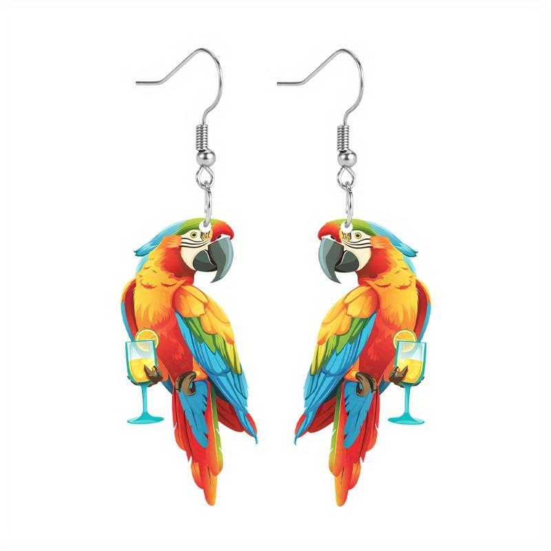 Colorful Parrot Acrylic Earrings for Women Earrings Chic New Animal Earrings Fashion Earrings Jewelry Accessories for Party Festivals