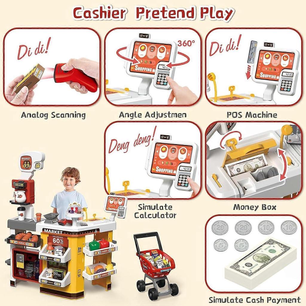 Supermarkt Rollenspiel Spielzeug Rotes Spiel Simulation Supermarkt Spielzeug und Zubehör
