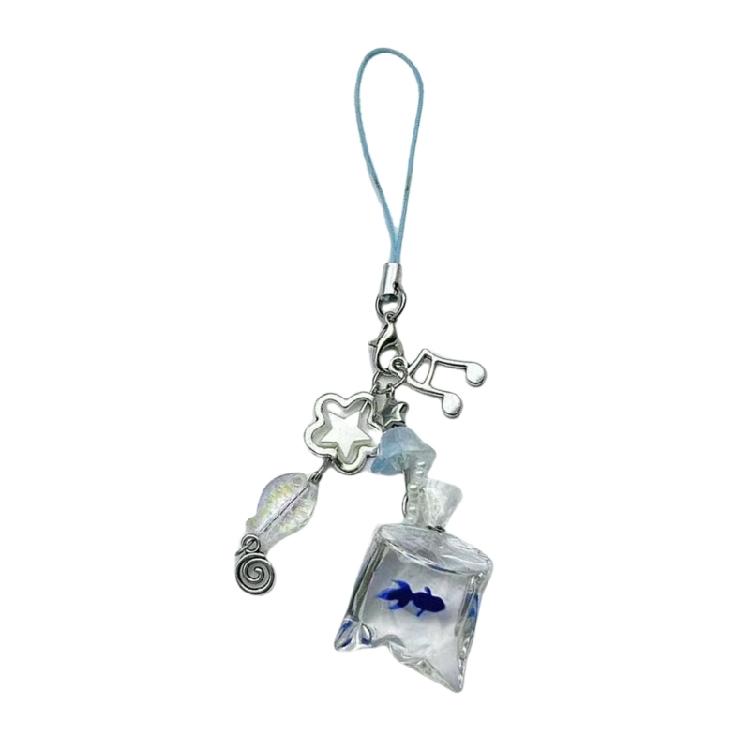 

Youthful Fish Bead Phone Decors Resin Key Accessory Phone Case Pendant Stylish Phone Charm Present for Style Enthusiasts синій