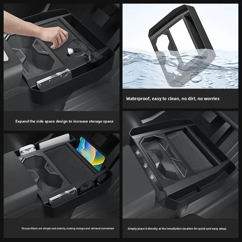 Aufkleber für Tesla Cybertruck 2024 Mittelkonsolen-Stauraum Auto-Getränkehalter-Stauraum Aufbewahrung Auto-Modifikationszubehör Auto