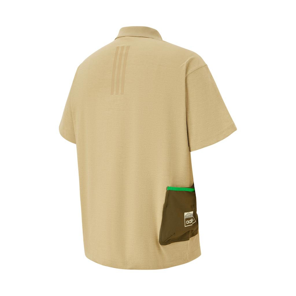 adidas Comfortable Fashionable Versatile Short Sleeve Polo Shirt Unisex Tops Light-Brown JI6025
