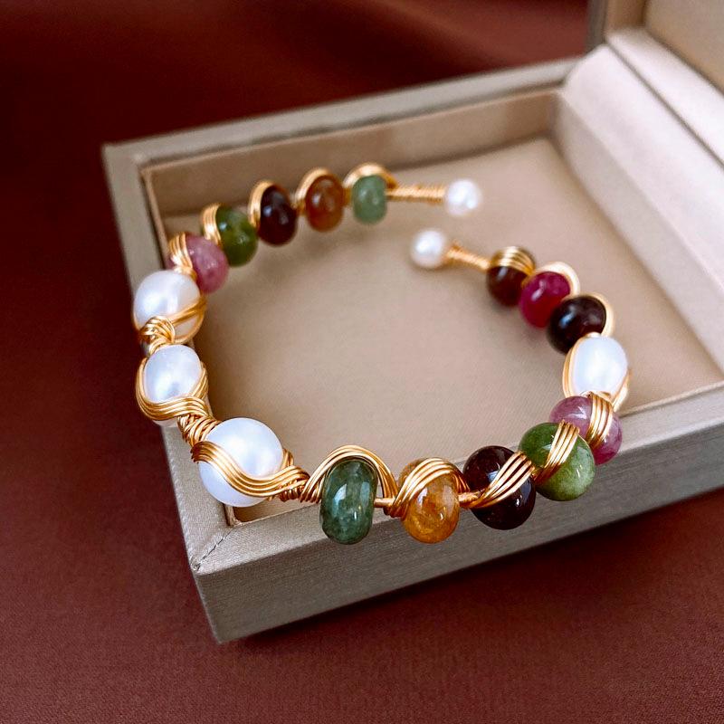 

Natural Agate Pearl Bohemian Vintage Bracelet - Versatile High-End Hand Jewelry for Women