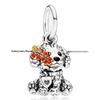 S925 White Copper Cartoon Animal Pendant Beads for DIY Bracelets and Necklaces
