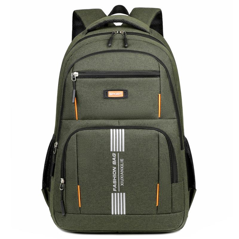 

Laptop bag, men s large-capacity backpack, commuting simple business travel multi-compartment backpack зелений