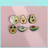 Adorable Cartoon Avocado Series Green Badge Cute Cat Astronaut Heart Shaped Metal Brooch