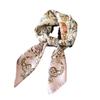 Flower Small Square Scarf Simulation Silk Scarf Headscarf Women'S Scarf Printed Neck Protection Scarf Professional Scarf