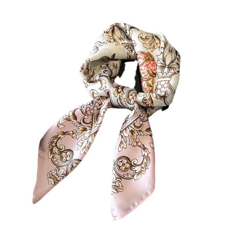 Blumen-kleiner quadratischer Schal, Simulations-Seidenschal, Kopftuch, Damenschal, bedruckter Nackenschutzschal, professioneller Schal