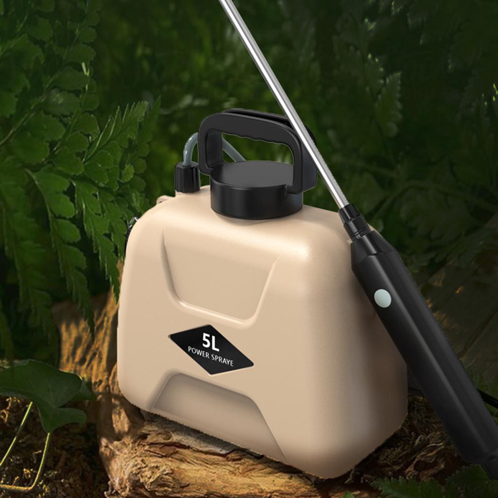 5L Electric Sprayer with 3 Mist Nozzles Rechargeable Retractable Wand Garden Sprayer with Shoulder Strap for Lawn Garden