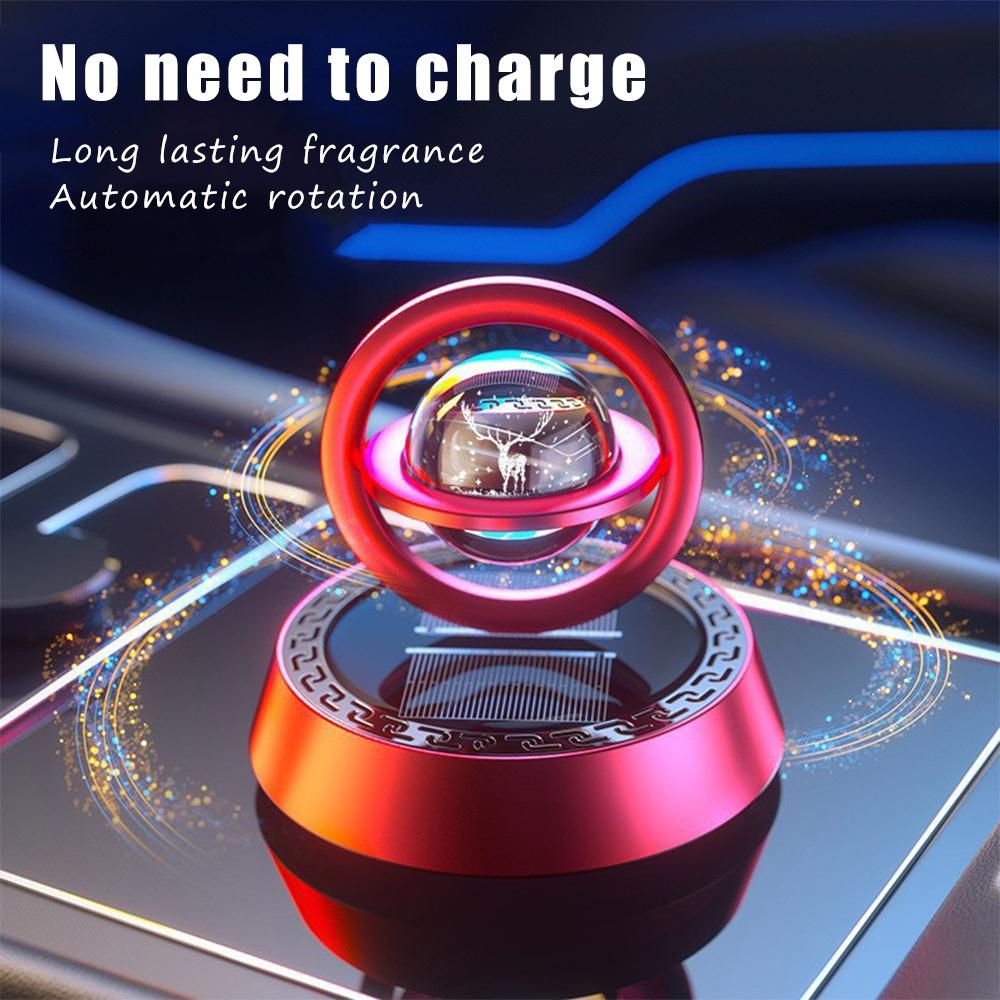 Parfumier Solar de Lux pentru Mașină, Difuzor de Parfum Metalic Rotativ, Parfum de Mașină și Decorațiune Interioară, Aromoterapie pentru Auto