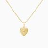 Heart Shape Cross Necklace In Stainless Steel With Gold Plating For Female Fashion Accessory