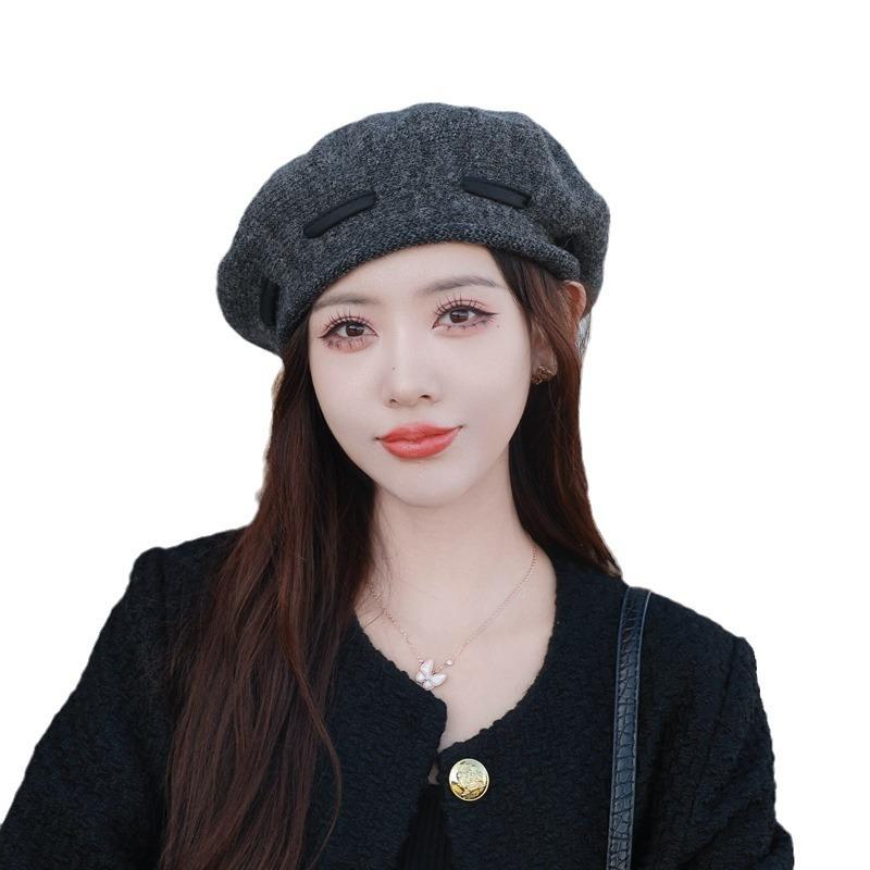 Autumn And Winter Beret Children Retro Painter Hat Fashion Versatile Big Head Circumference Show Face Small Knitted Warm