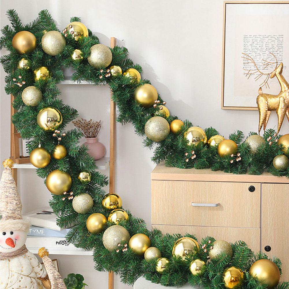 2.7M Artificial Wreath Artificial Christmas Garland Bushy Pine Decoration 180/220 Tips Green for Wall Fireplace
