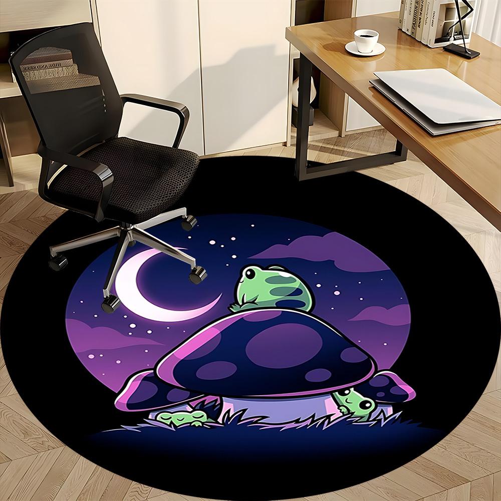 1pc Turtle Moon Office Round Area Rug, Under Office Chairs Bedroom Living Room Home Decor, Room Deco, Available In Various Sizes