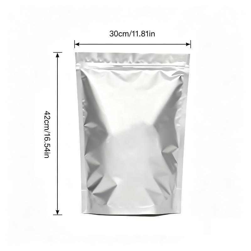 10Pcs Aluminum Foil Stand-Up Bags Reusable Airtight Smell Proof Resealable Storage Large Pouches