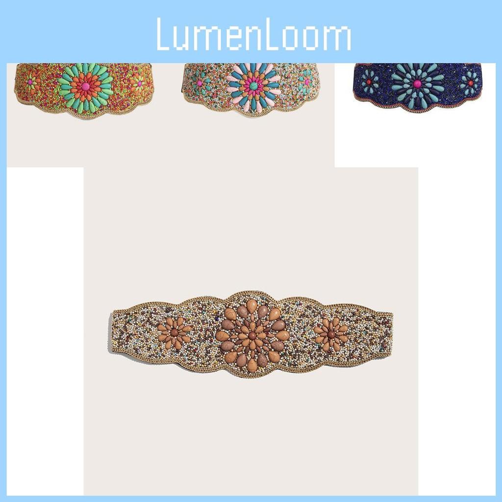Beaded Bohemian Waist Belt With Firework Design And Elastic Closure For Festivals And Travel