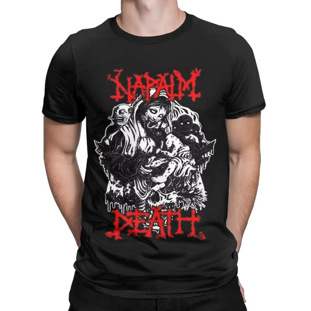 Pánské tričko Napalm Death Novelty Tričko z čisté bavlny Tričko s krátkým rukávem Tričko s výstřihem Oblečení Nadměrná velikost