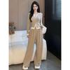 Plus Size Autumn Fashion Slimming Two-Piece Set: Wide-Leg Pants for Women (Fits Up to 200 Pounds)