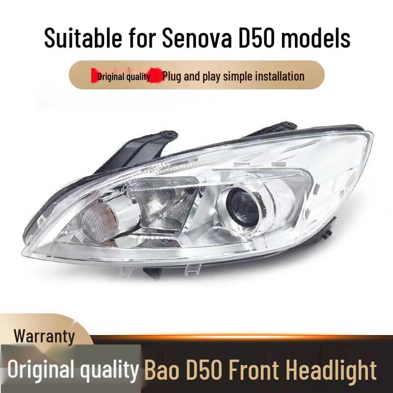 Compatible with 2014-2016 BAIC Senova D50 Front Headlight Assembly Standard driver (left)
