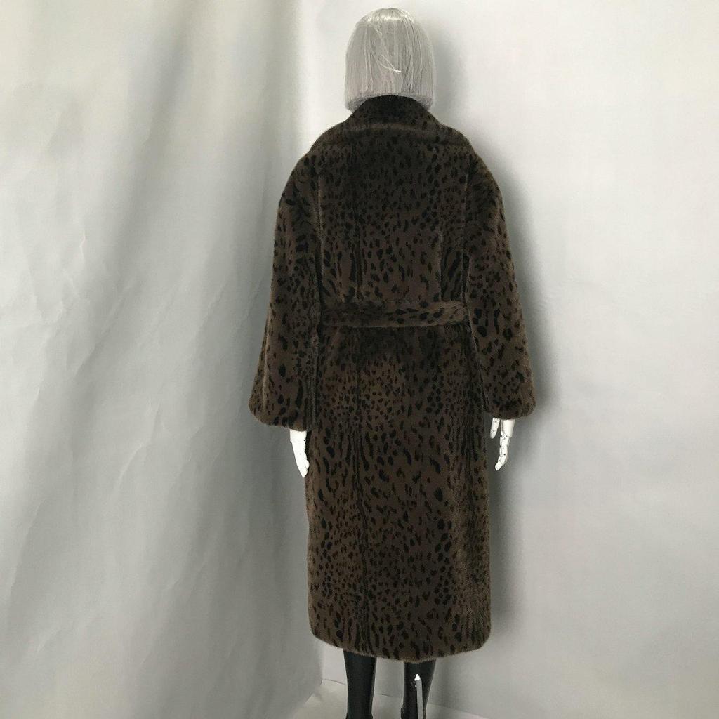 Women's Leopard Print Faux Fur Trench Coat - Versatile, Loose Fit, Autumn/Winter Fashion