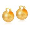 Gold Plated Textured Hollow Half Ball Hoop Earrings