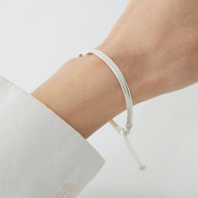 Round Snake Chain Silver Bracelet (S)