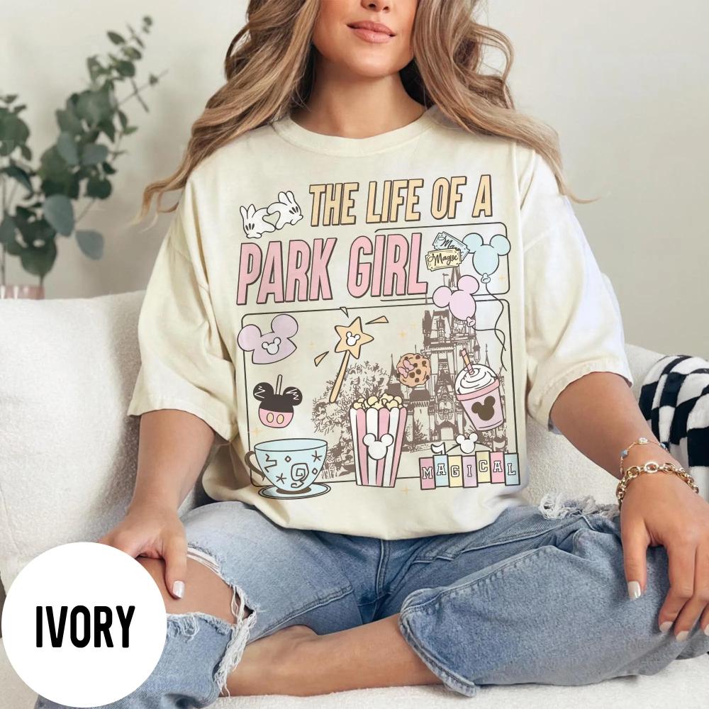 Coquette The Life of A Park Girl Castle Tshirt Retro Pastel Best Day Ever Tee Happiest Place Girl Trip Tshirt
