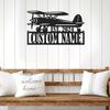 Aviation Metal Sign Custom Name Date Wall Mounted Flight Club Home Door Outdoor Decor