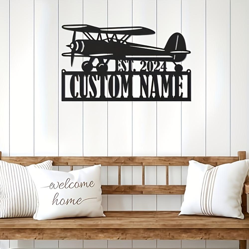 Aviation Metal Sign Custom Name Date Wall Mounted Flight Club Home Door Outdoor Decor