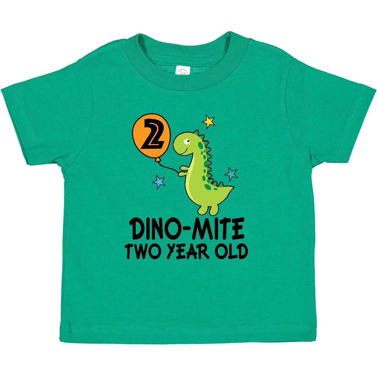Inktastic 2nd Birthday Dinosaur Party Two Year Old Toddler kids boys T-Shirt Celebration 140
