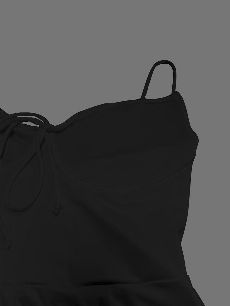 2026 European & American Sleeveless Sexy Slimming Spaghetti Strap Summer Dress for Women - Solid Color Beach Style