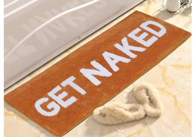 Anglický Get Naked Koupelnová předložka Měkká Smyčková Roztomilé Koupelnové koberce Podložka do vany Vstupní rohožka Obývací pokoj Byt Domácí dekorace Koberec
