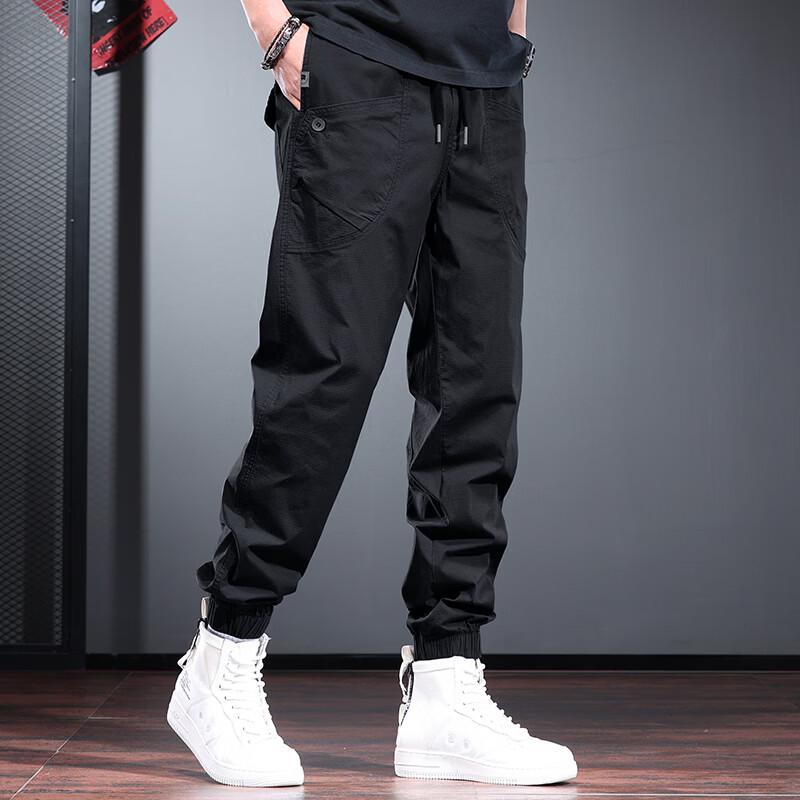 Jie Lei Nuo Men's Loose-Fit Casual Tapered Cargo Pants