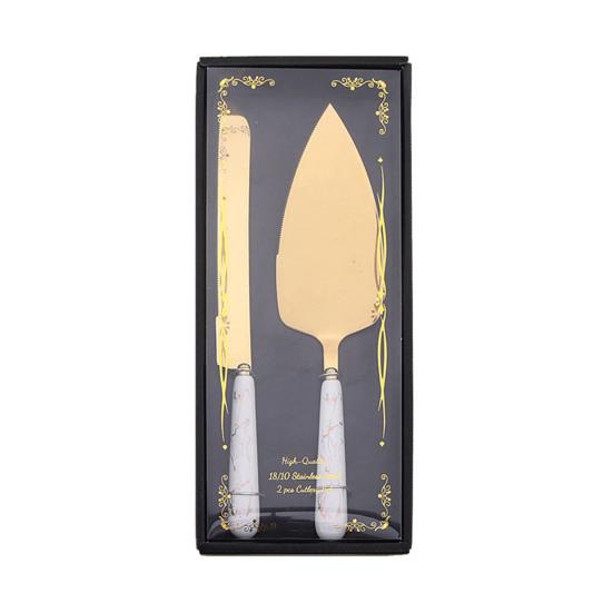 

Butter Knife And Spatula Set with Ceramic Handle Stainless Steel Baking Turner for Butter Pizza Pastry Non-Stick Cake Cutter And Butter Spreader белый