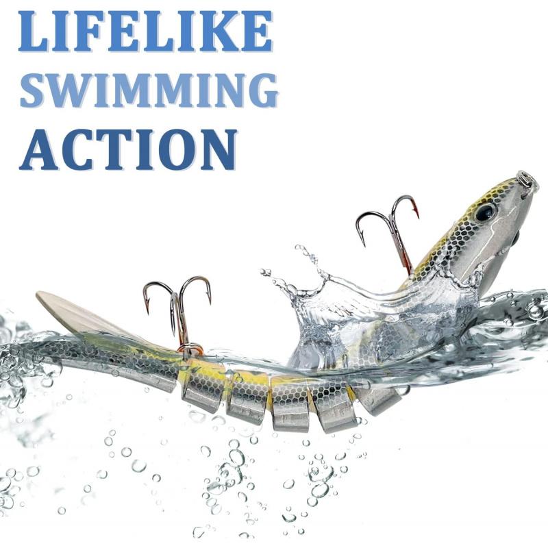 10cm16.5gMulti-Joint Slow Sinking Lure Set Bionic Bait Universal for Freshwater and Saltwater Bass Trout Crappie Special