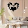 Romantic Floral Heart Metal Wall Art, Perfect for Bedroom Decor, Wedding Anniversary Housewarming Gift, Timeless Love Theme
