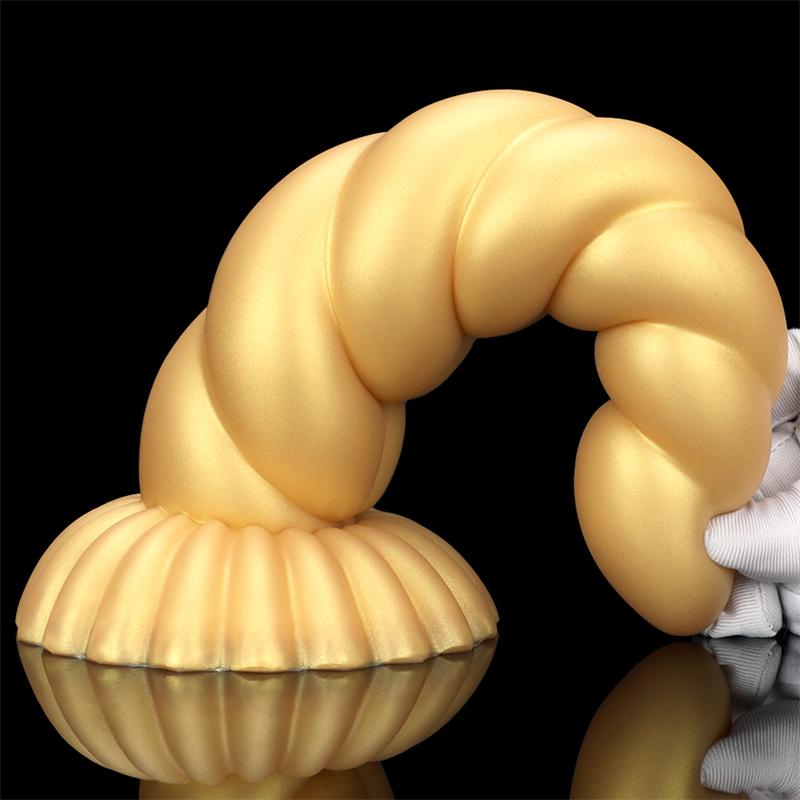 Goldener Silikon weicher dicker Analplug Posteriorer Fisting Analdilatator weiblicher Analmasturbator