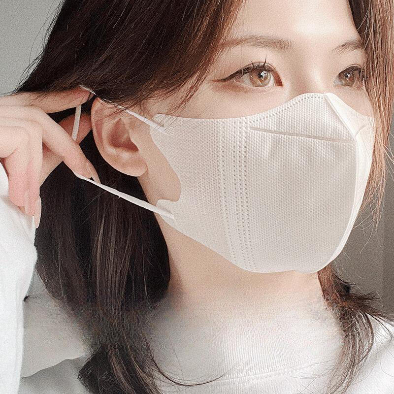 10Pcs 3D Disposable Breathable Mask Solid Color Earloop Mouth Masks Non-Woven Face Mask For Adults Cute Fashion Adults Masks