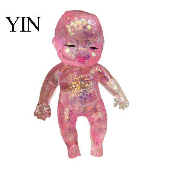 Babies Stress Ball Glitter Relief Toy, Clear Baby Doll Squeeze Soft Stretchy Toy Fidget Relaxing Gift for Adults Kids, Party Favors Anxiety