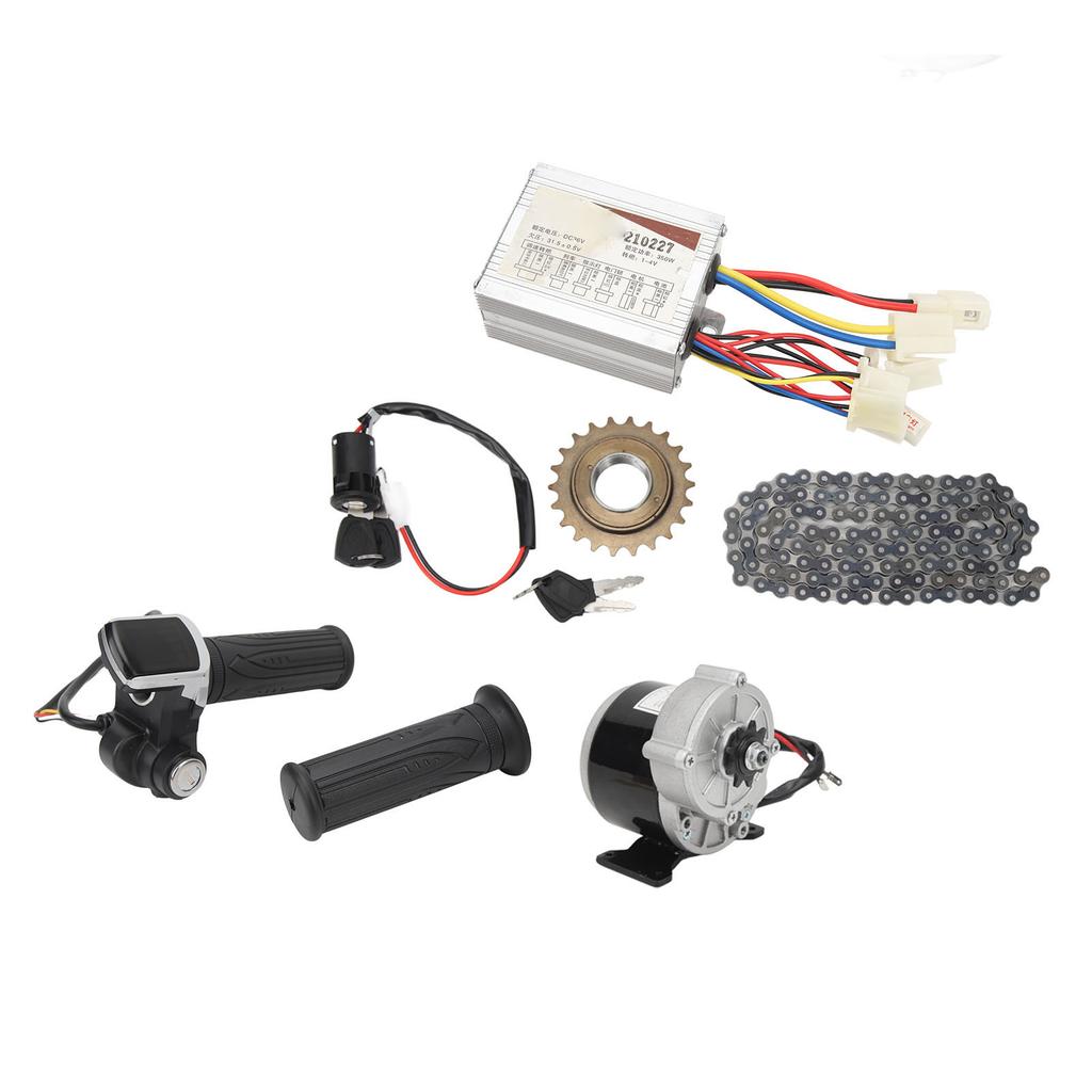 36V 350W Gear Reduction Electric Motor Controller Kit with 22T Sprocket 114 Link Chain 36V Throttle Grip Ignition