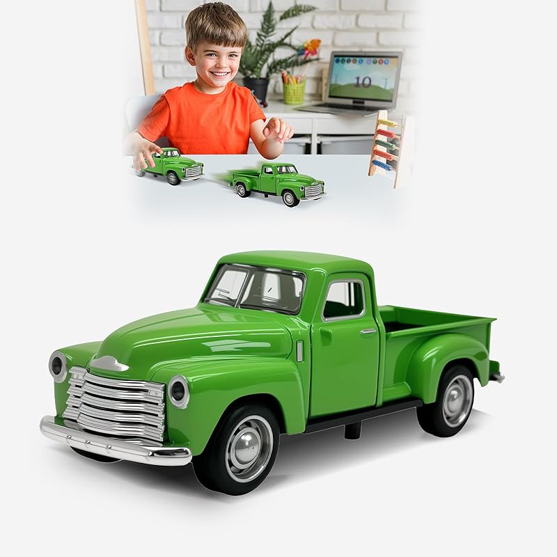 Little Blue Truck Toy for Toddlers 2 3 4 5 6 7 8 Year Old Boys Girls,1:32 Alloy Toddlers Car Toy Driveable,Car Door Can Open,Toy Trucks for Kids