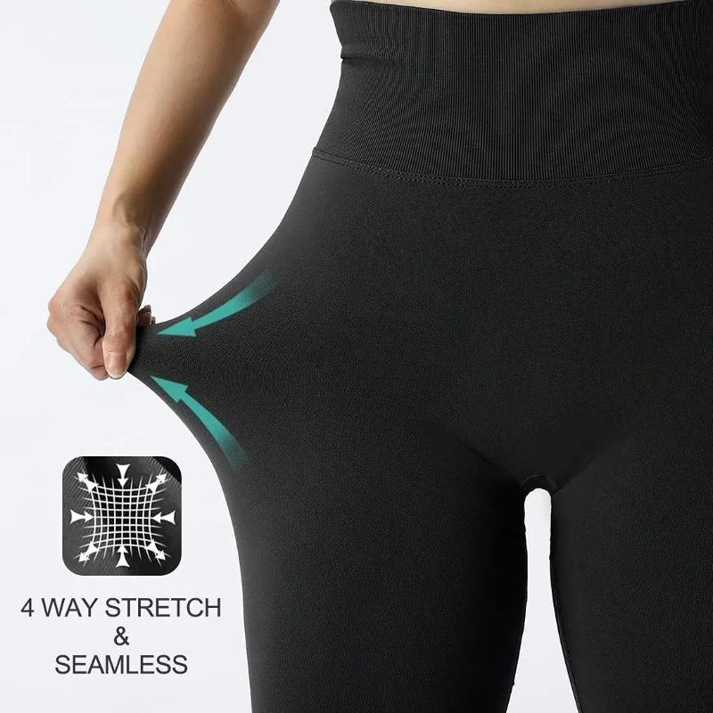 VIONA Nahtlose Gestrickte Leggings Damen Hoher Bund Sporthosen Hohe Elastizität Fitnessstudio Workout Laufen Leggings Sexy Po-Lifter Leggings 34 Farben