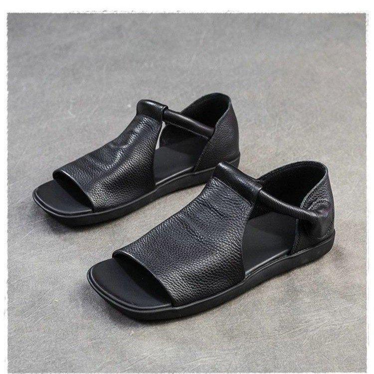 Fashion Retro Wasteland Style Sandals Women's Summer 2025 New Casual Flat-heeled Bag Heel Open-toed Non-slip Sandals Women