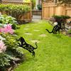 Metal Chicken or Cat Silhouette Garden Decor Iron Metal Statues Stakes Black Matte Finish Hollow out Lawn Silhouette for Outdoor
