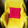 High Quality Plush Faux Fur Carpet Chair Cover Solid Color Seat Pad Long Pile Furry Sheepskin Rug Mat Elegant
