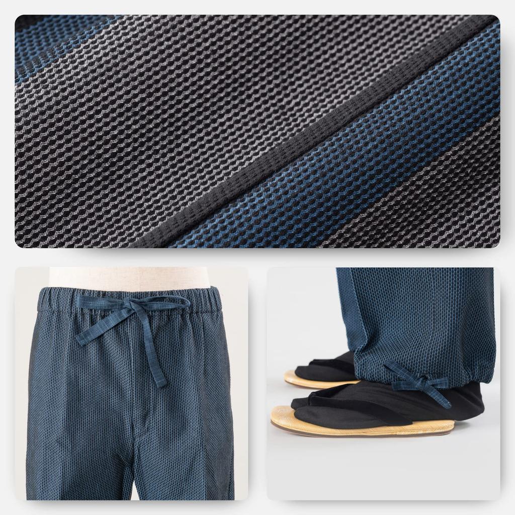 Aiai Samue Vyrobeno z Tlusté Látky s Jedinečným Sashiko Bonito Pruhem pro Stylový Vzhled (Pracovní oblečení) Japonsko, Vzor, (L)