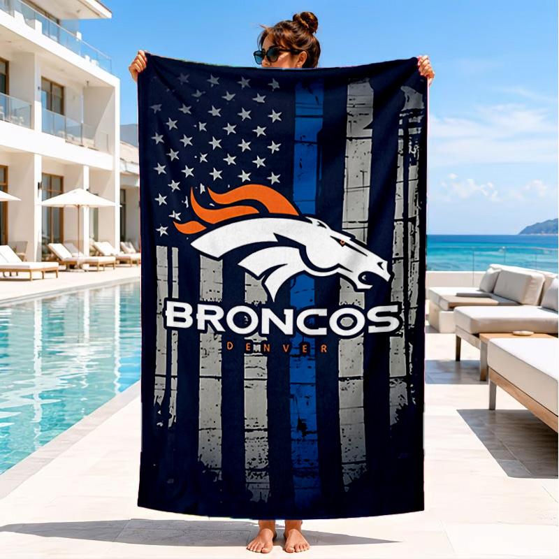 Denver Broncos Logo Strandtuch, Schnelltrocknend, Pflegeleicht, Geeignet für Fitness und Strandurlaub, Sport-Essential