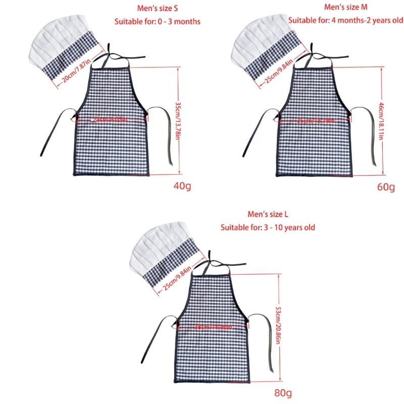 Photo Shoot Clothes Newborns Boy Photography Props Baby Costume Clothing Infant Supply Chefs Apron and Hat Set Outfit